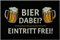 OM3® lustige Fußmatte mit Spruch - Bier dabei Eintritt frei! - Geschenkidee für Männer - Biertrinker - rutschfest & waschbar - 60x40cm -