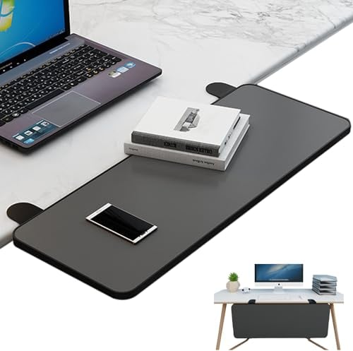 TAZZOR Estensione ergonomica per scrivania – 65 x 25 cm, pieghevole a 90°, non necessita di foratura, prolunga da tavolo, estensione per tastiera, supporto per desk estensore (nero, 65 x 25 cm)