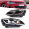 VLAND Scheinwerfer Kompatibel für Golf 7 Golf MK7 TSI TDI Variant Alltrack Halogenversion 2012-2017 (Nicht für Golf 7 GTI/R/GTD/Golf 7.5), Mit E-Prüfzeichen,1 Satz (Rot)
