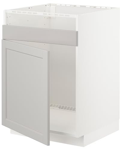 METOD Base cab f HAVSEN - Fregadero de un solo cuenco, 60 x 60 cm, blanco/gris claro
