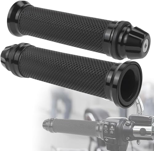 NIEEKRUN 2 Stück Motorrad Griffe 1 x 22mm + 1 x 24mm (7/8 1 Zoll) Griffe Motorrad Motorradgriffe Gummi Griffe aus Aluminium für Roller Mopeds