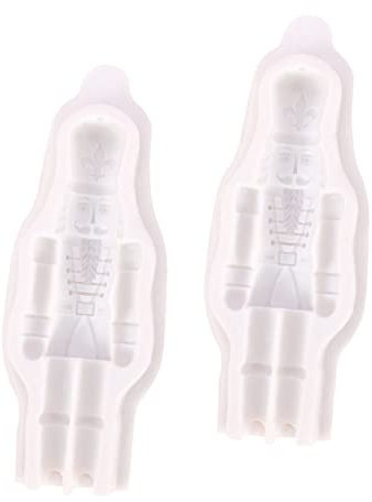 Garneck DIY Christmas Nutcracker Molds Silicone Baking Molds Fondant Cookie Cutters Set of 2