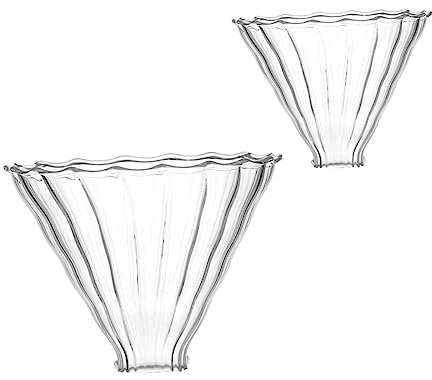 HOMSFOU 2 Stück Glas Trichter Streifenfilter Kaffeetasse Tee Schlackentrichter Tropf Filterbecher Kaffeefilter Tropfer Filterbecher Mit Tablett Streifen