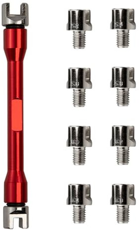 Clé à Rayons pour Moto, Jeu de clés CNC dynamométriques à Rayons de Rechange de 93 mm Longueur de 5,0 à 6,8, étui d'emballage pour clés à Rayons de Moto Tout-Terrain pour la Plupart des Motos (Rouge)