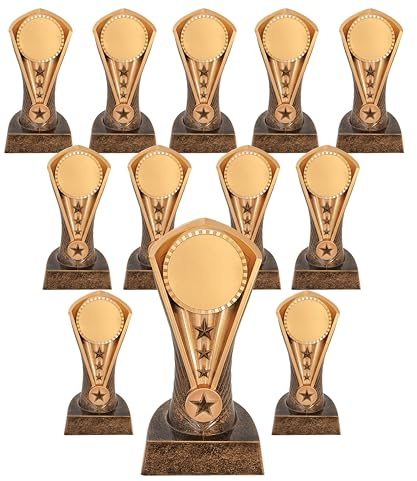Express Medals 12 Stück 16,5 cm große Cobra Blanko-Trophäe Auszeichnungen Jungen Mädchen Herren Damen Jugend Team Trophäen Award Turnier Champion Gewinner Event Preis Geschenk CA195