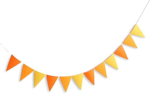 Cadena de banderines Naranja. Banderines Naranjas. 12 banderines Triangulares por banderín, banderín de Fieltro para Fiesta de cumpleaños decoración de Bodas (2,5m).