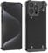 HUALIMEI Designer Minimalist Case for iPhone 15 Pro Max, Carbon Fiber Back and Aluminum Metal Bumper with Camera Lens Protector Phone Cover for Promax, Slim Thin and Lightweight Frameless, Black