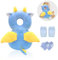 HDKAJL Baby Kopfschutz Rucksack, Baby Head Protection Backpack, Verstellbare Schutzkissen Baby, Atmungsaktive Baby Head Schutzpolster mit Knieschonern, Baby Fallschutz für Kinder Von 4 Bis 24 Monaten