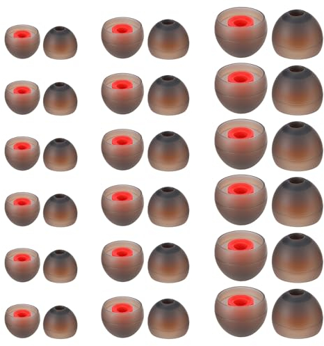 Giantree 18 Pairs Silicone Earbud Replacement Tips, S/M/L Sizes Earbud Ear Tips Replacement Ear Bud Covers Fit Most in-Ear for Earbuds(Grey)