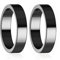 Lonage Hämatit-Ring für Frauen Männer, echter magnetischer schwarzer Steinring für Angst-Balance-Wurzel-Chakra, absorbieren negative Energie Schmuck Geschenke Größe-2 Packung (flach) (10)