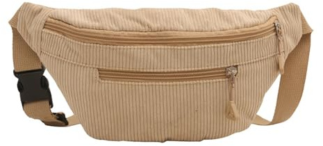 Sac ventral en Velours côtelé, Sac de Poitrine en Velours Côtelé, Ceinture Mode avec Fermeture éclair Poitrine Ceinture réglable Bumbag Ceintures pour la randonnée Fitness (Kaki)