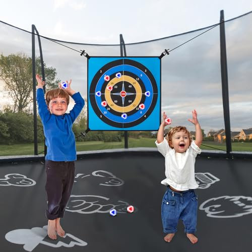 Synoratory Trampolin Dartscheibe Spiel zubehör, Dartboard Kinder mit 12 Klebebällen Spielzeug, Drinnen und Draußen Dart Wurfspiel Set für Kinder Groß und Klei, Trampolin Zubehör