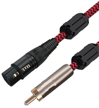 NIANYUDZ Cable de Audio blindado XLR Hembra a Macho for subwoofer, Mezclador, Amplificador, micrófono, Altavoz, Cable AV de 1 m, 2 m y 3 m(Black,3m)