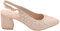 Scarpe Donna Decollete Slingback Oro Rosa con microperle e Brillantini Cinturino Regolabile alla Caviglia Tacco 6cm (38 EU)
