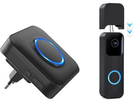 BITIWEND Transfert de Signal sans Fil, Spécialement pour la Sonnette Vidéo Sonnette Blink, Extension de Sonnette Amplificateur, Uniquement pour Le Mode Câblé Fixe, 1 Récepteur 1 Émetteur