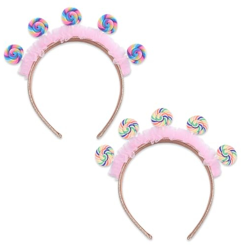 2 Stücke Lollipop -Stirnbänder, Kreative Design -Stirnbänder, Lustige Haarzubehör, Party Haarzubehör, Frisurdekorationen