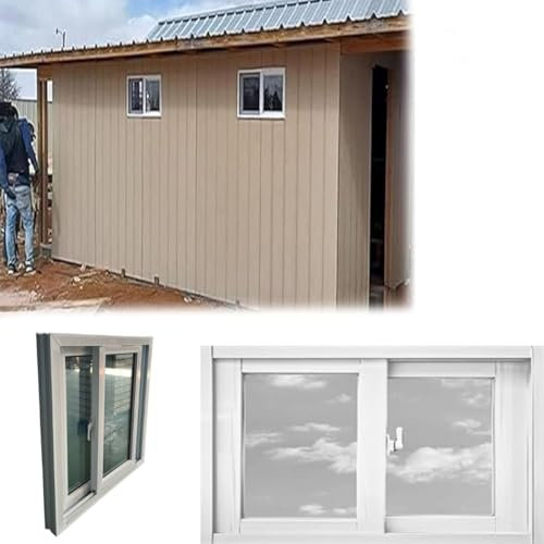 Genérico Ventana de Sótano Aluminio Pequeña Blanca Ventana Corredera 30cm 40cm 50cm 60cm 70cm 80cm 90cm 100cm 110cm 120cm Ventana Corredera Interior(WxH 50x40cm)