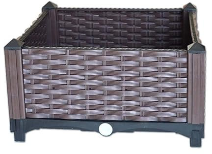 Kit per aiuola rialzata da esterno, fioriera rettangolare in plastica per uso interno/esterno, ideale per coltivare verdure, erbe, fiori e frutta