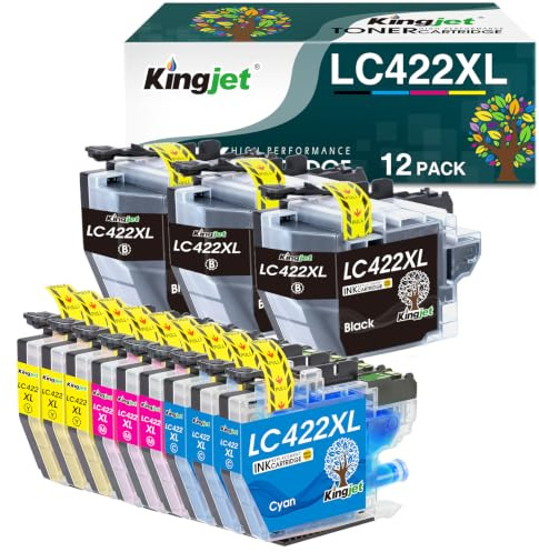 KINGJET LC422XL LC422 XL Cartucce compatibili con Brother LC422 LC422XL LC-422XLVAL Cartucce per stampante per Brother mfc-j5340dw, MFC-J5740DW MFC-J6940DW MFC-J5345DW MFC-J6540DW (confezione da 12)