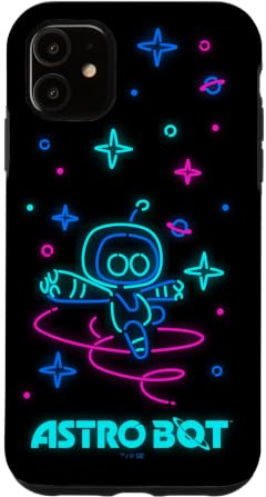 Hülle für iPhone 11 Astro Bot Neon Style Stars and Planets Video Game