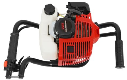 Bdneygtyr Benzin Erdbohrer 52cc 2-Takt Motor 2PS Erdlochbohrer für Bohrkronen 100-300mm Garten Landschaftsbau BAU Mobil Einfache Handhabung Komplettset(ohne Bohrkrone)