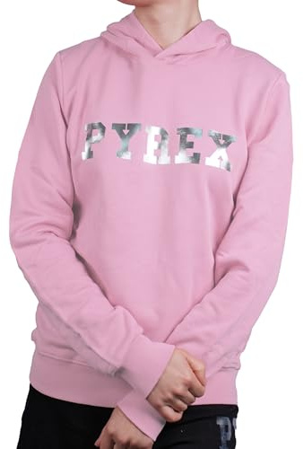 PYREX ORIGINAL - Felpa con Cappuccio da Donna in Cotone, Polsini Elasticizzati, Logo Frontale Riflettente - Art.45160