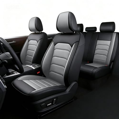 BAITUB Autositzbezüge - 5-teilig Komplettset Sitzbezüge Auto(Vorder- & Rücksitze) - Wasserabweisend & Bequem - Kompatibel Airbags Sicherheitsgurten【Für Dacia Sandero Stepway,Grau】