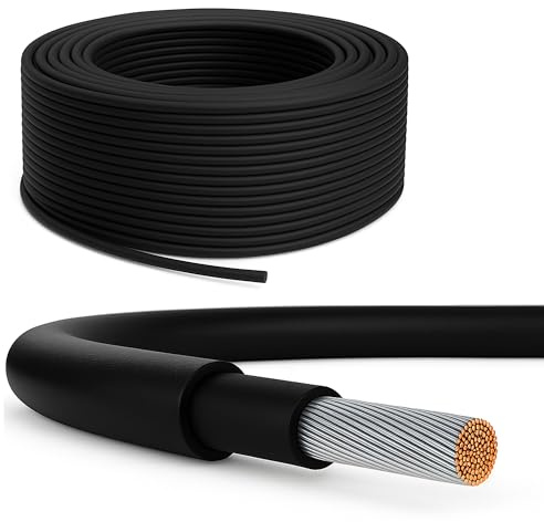 PremiumX Solarkabel 50m 6mm² H1Z2Z2-K - 1500V DC Solar Kabel - verzinntes Kupfer - UV-beständig & flexibel - PV Solarleitung für Solaranlage, Modul, Wechselrichter - Schwarz - inkl. 0% MwSt.