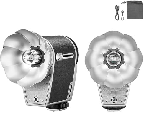 Camera Speedlite Flash, GN10, Optical Control, 7 Flash Power Levels, 2.5s Recycle Time, Auto & Manual Modes, 1700mAh Battery for Film Cameras