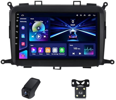 Autoradio Android 14 per Kia Carens RP 3 III 2013-2019 Qled Touchscreen Stereo 8-Core/Wi-Fi+4G LTE/CarPlay/Android Auto/Bluetooth 5.0/EQ/Radio FM AM RDS/GPS/Schermo Diviso/ADAS DVR(X10)