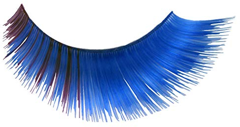 Eulenspiegel 000267 - Künstliche Wimpern, Blau/Lila, 1 ml Spezial-Wimpernkleber, Anleitung, für Karneval, Mottoparty