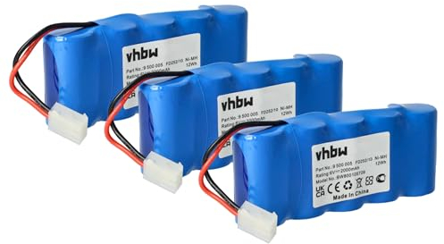 vhbw 3X NI-MH Akku 2000mAh (6V) kompatibel mit Werkzeuge Somfy K8, Somfy K10, Somfy K12 Ersatz für Bosch 9 500 005, 9000163, FD252/10.