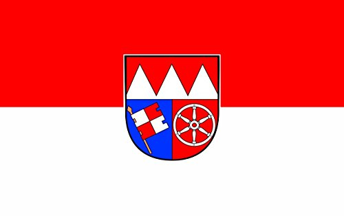 Sportfanshop24 UNTERFRANKEN Staatsflagge/Landesflagge/Hissflagge mit 2 Metallösen, Schwarz, Rot, Gold, 150x90 cm, gute Qualität