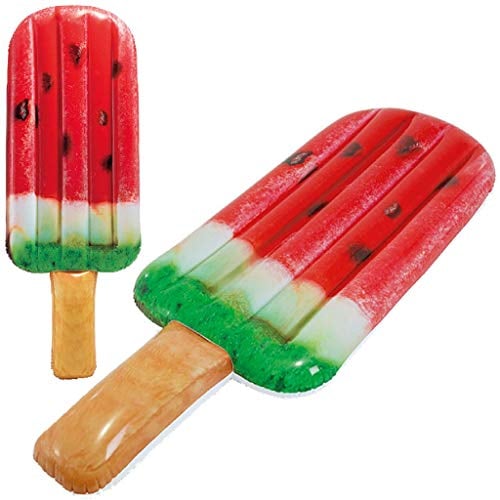 Intex 58751EU - Aufblasbare Luftmatratze Wassermelonen-EIS am Stiel, Vinyl, Mehrfarbig, 191x76 cm