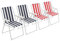 Harbour Housewares Folding Beach Deck Chairs - Blue/Red Stripe - Pack of 4 - Metal Outdoor Patio Seat Lightweight Portable Deck Chair for Picnic, Garden, Camping, Fishing