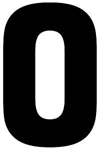 10 Tall Single Number 0 Iron On Heat Transfer for Football Soccer Baseball Jersey Sports T-Shirt Black