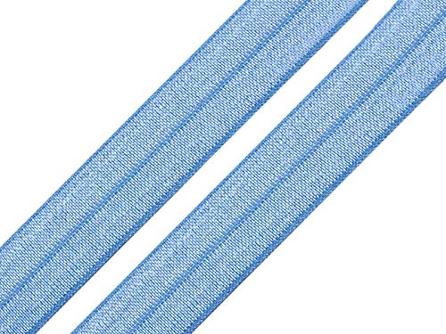maDDma 1m Falzgummi 20mm Faltgummi elastisches Einfassband Schrägband Saumband Farbwahl, Farbe:hellblau