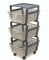 Ecoplast | Carrello con Ruote Portatutto Modula, Carrello Portaoggetti a Tre Piani, Portata Massima 9 kg, Tortora, 41,5x29x75, Made in Italy