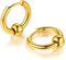 FOCALOOK 18k vergoldet Ohrringe für Jungen Mädchen Punk Stil Achteck Huggie mit Kugel Minimalist Ohr Piercing Ohrschmuck Accessoire für Männer Frauen