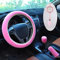 3 PCS Ensemble de Couvre-Volant, Macllar Couverture de Volant Chaud Hiver Accessoires de Voiture pour Volant 36-38cm Femmes Hommes avec Ornement de Voiture Dreamcatcher (Rose)
