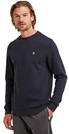 TOG24 Mellor Supersoft Mens Crew Neck Sweater with Ribbed Cuffs, Hem and Neck Dark Indigo