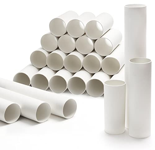 Belle Vous Weiße Papprollen zum Basteln (24er Set) – 10, 15 & 25 cm – Stabile Blanko Karton Rolle – Rohr aus Pappe zum Basteln - Papprollen Basteln in der Schule & Andere Projekte