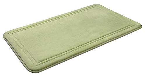 ITSOFT Badematte Memory Schaum; rutschfest, Superweich & Waschbar; Perfekt für Ihr Badezimmer (Salbei Grün, 79x51 cm)