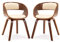 Mignone Küchenstühle 2er Set Gepolsterte Stühle Esszimmerstühle Stühle im Restaurant Gepolsterte Stühle Hocker mit Massivholzbeinen Stuhl mit Armlehnen Stuhl im Wohnzimm, Braun + Beige