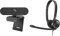 Hama Webcam 1080p Full HD mit Stereo Mikrofon (PC Webcam mit Autofokus und intelligenter Belichtung für Homeoffice und Gaming, 360 Grad schwenkbar, mit Kamera-Abdeckung) & Sennheiser PC 8 USB Headset