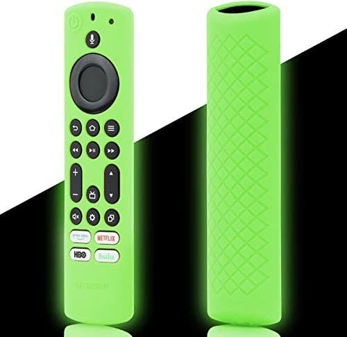 LEFXMOPHY 6,2 Zoll 4K Max 2nd Gen Remote Cover 2023 für Toshiba und Insignia TV Sprachsteuerung NS-RCFNA-21, Grün Silikon Schutzhülle Skin Glow in Dark
