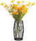 EylKoi Vase Schwarz mit Geometrische Metallgestell Schwarz Vase, Große Vasen Pampasgras, Moderne Große Vasen für Wohnzimmer, Draht für Pampasgras, Zuhause, Regal, Hochzeit, Esstisch, H: 21.5cm