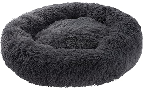 PETSTUFF Hundebett Rund rutschfest waschbar Farb- und Größenwahl, dunkelgrau, Ø 100 cm