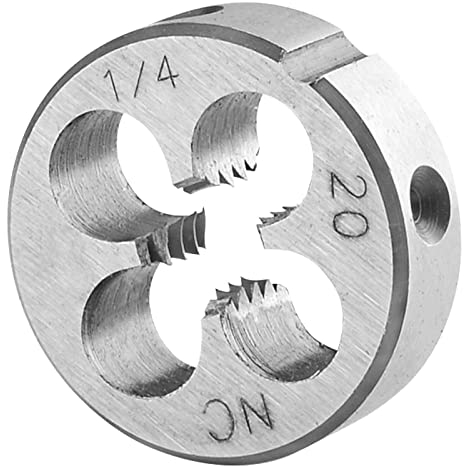 Burkit 1/4 Zoll-20 UNC runde Gewindeschneide, 1/4 x 20 UNC Maschinengewinde-Schneideisen für Rechtshänder