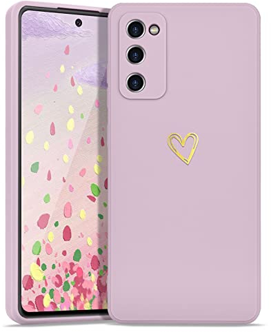 Lafunda für Samsung Galaxy S20 FE 5G Hülle,Hanyhülle für Samsung S20 FE 4G Case UltraDünn Silikonhülle süß Liebesherz Schutzhülle stoßfest mit Fallschutz Cover für Samsung Galaxy S20 FE 5G/4G Lila